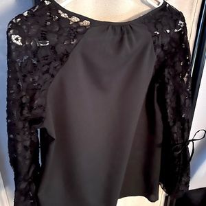 NY & Co 7th Avenue design studio black lace blouse XS